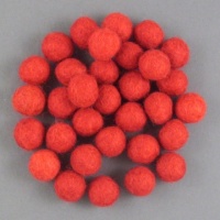 Handmade Felt Accessories - 10mm Balls - Xmas Red